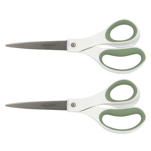 Fiskars Everyday Softgrip Titanium Fashion Scissors (8") - 2pk - Forest Fern | Amazon (US)