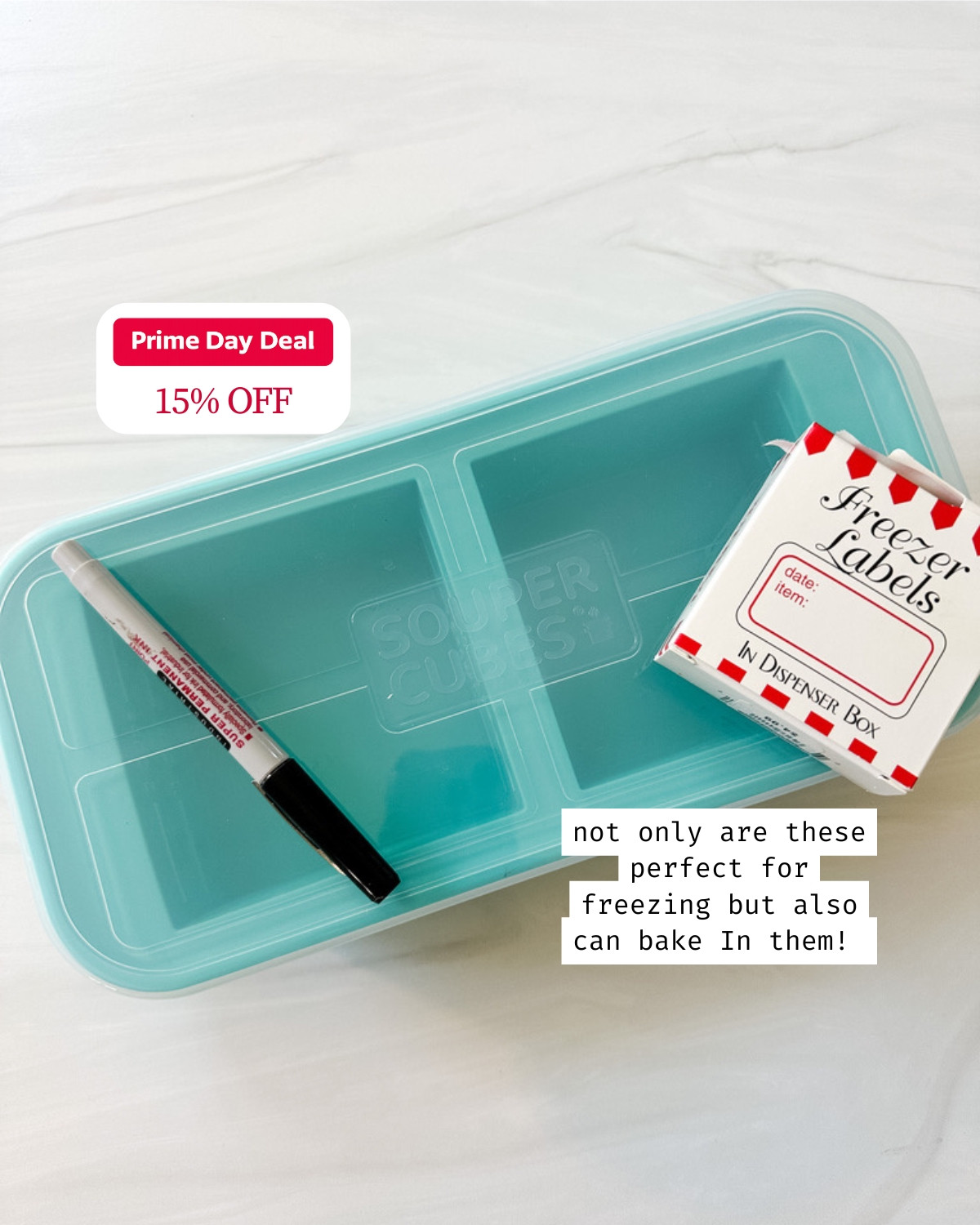 My Souper Cubes are a kitchen MVP — not only are they perfect for freezing soups and broths in perfect portions, you can actually bake right in them too! Pairing them with these freezer labels keeps my freezer organized. Both on deal at 15% off! 

 #primedaydeal #amazonprimeday #summersale #dealalert #primedayhome #LTKfoodie #LTKHome #LTKSaleAlert