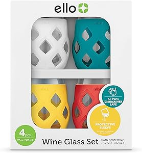 Ello Cru Stemless Glass Wine Set with Protective Silicone Sleeve, Perfect for Gifting, Travel and... | Amazon (US)