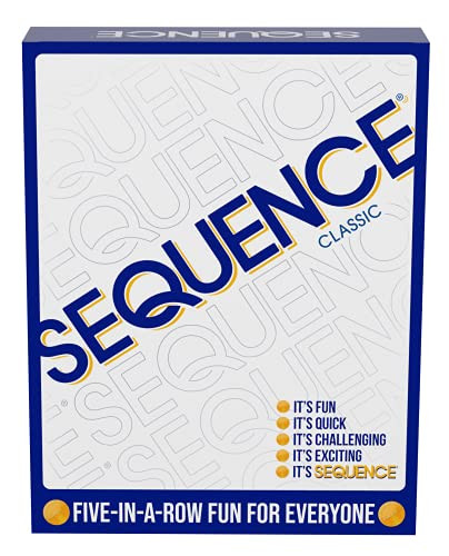 SEQUENCE- Original SEQUENCE Game with Folding Board, Cards and Chips by Jax ( Packaging may Vary ) White, 10.3" x 8.1" x 2.31" | Amazon (US)