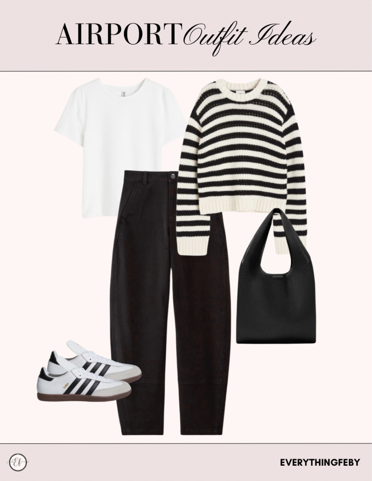 Travel Outfit Ideas

Airport outfit / french girl outfit / parisian outfit / adidas samba / ootd / minimalist style / minimalist outfit / white t shirt / knit sweater / stripe sweater / utility pants / grocery bag / tote bag / Adidas samba outfit  / casual outfit / workwear 

#LTKstyletip #LTKworkwear #LTKtravel