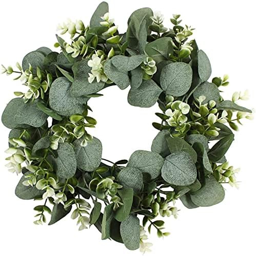 Eucalyptus Wreath Farmhouse Decor, Green Wreath Front Door Farmhouse Artificial Wreath Spring Summer | Amazon (US)