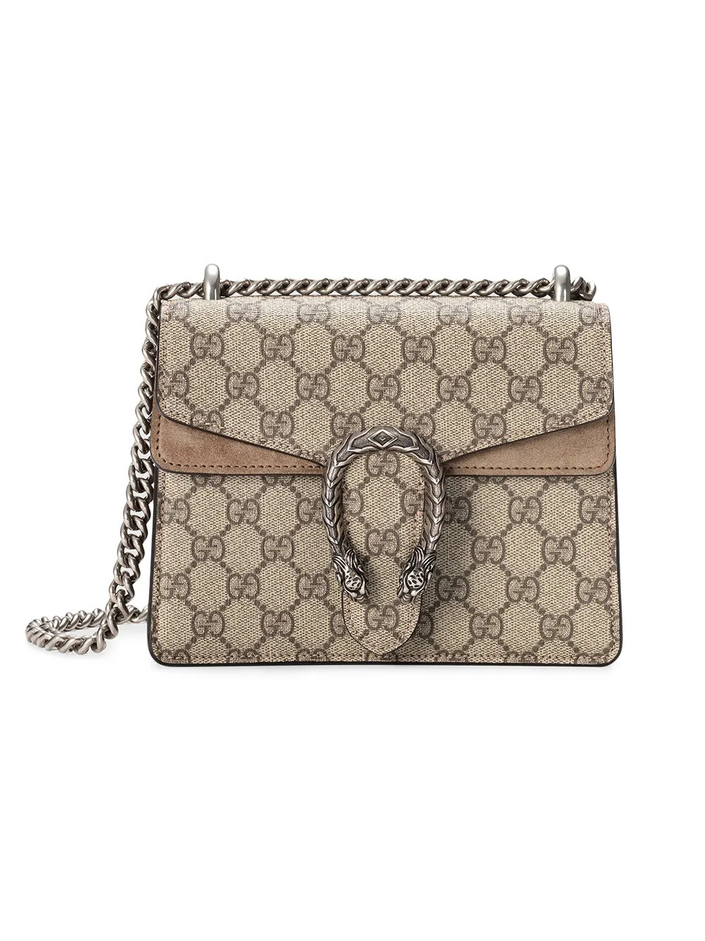 Gucci - Bolsa Dionysus GG Supreme mini - mulher - canvas/camurça/metal - Tamanho único - Neutro | Farfetch (BR)