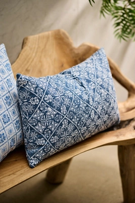 Floral Block Print Outdoor Pillow | Terrain