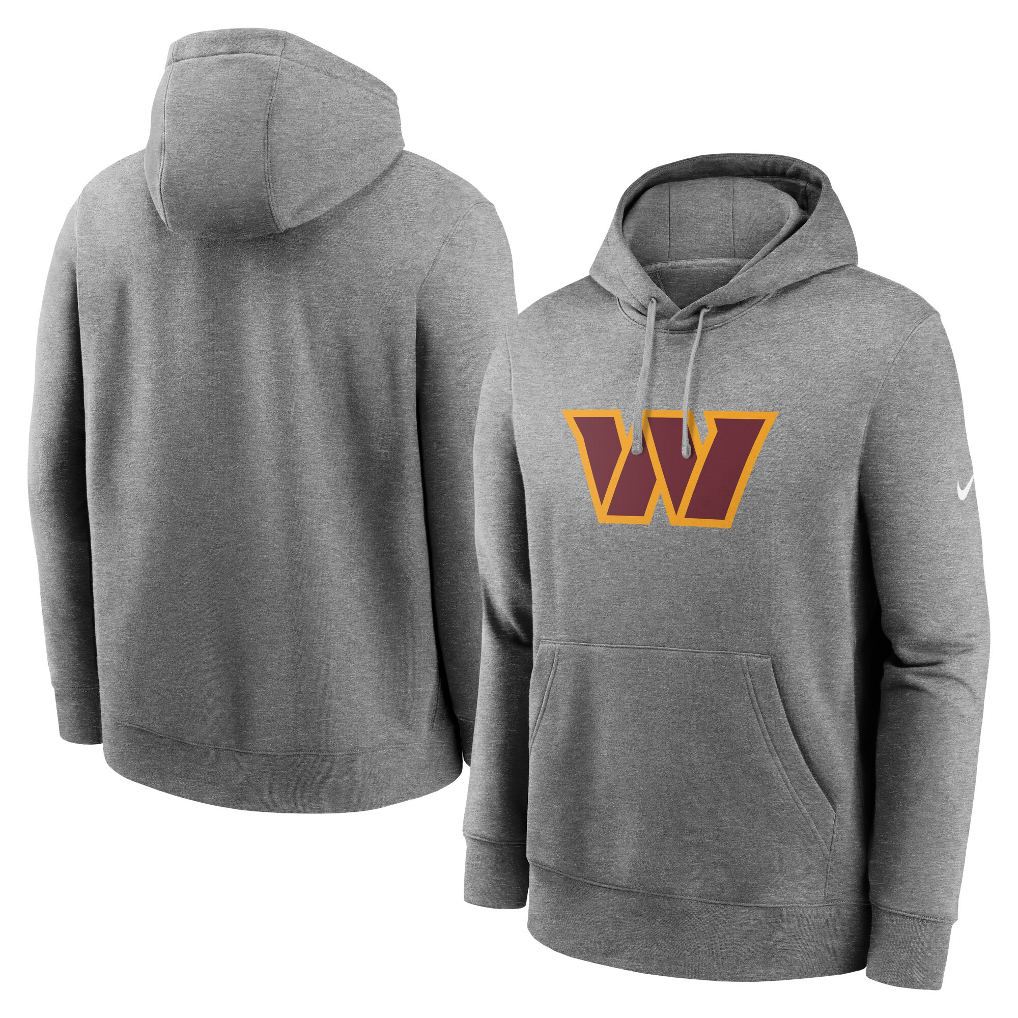 Washington Commanders Nike Rewind Club Fleece Pullover Hoodie - Heathered Gray | Fanatics