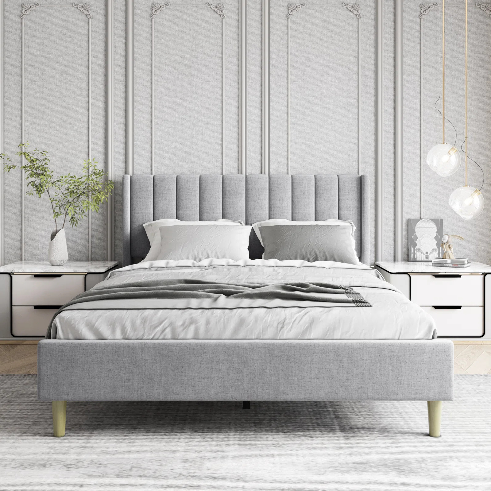 Upholstered Wingback Bed | Wayfair North America