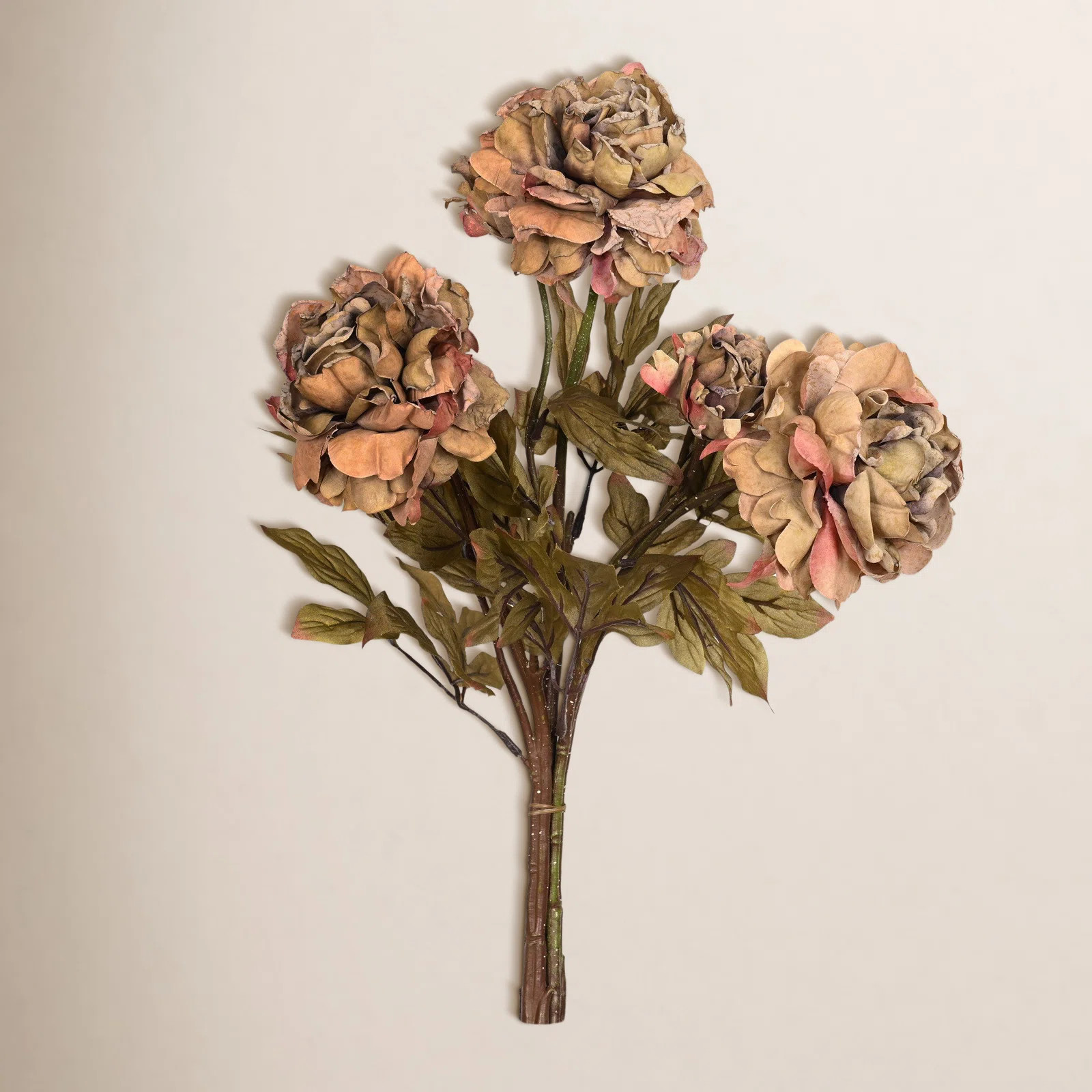 Artificial Farmhouse Peony Floral Arrangements For Vase Filler, Fall Foliage Sprays Long Stem Fau... | Joss & Main