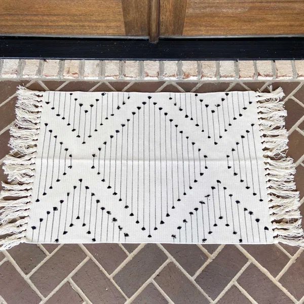 Sietse Modern Farmhouse Rug- Woven Rug- Tassel Pattern Style 2 Outdoor Doormat | Wayfair North America