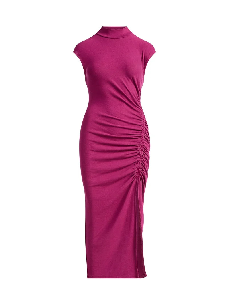 Scoop Women’s Jersey Knit Maxi Dress with Side Ruching, Sizes XS-XXL - Walmart.com | Walmart (US)