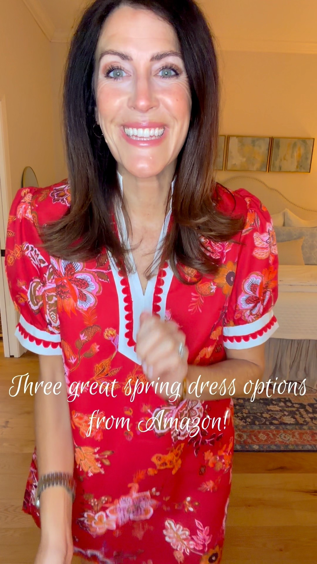 Three more fun dresses for spring, but I think the second was my favorite! All Amazon and all super affordable. The red one runs slightly short and I’m wearing a size S in all three! 