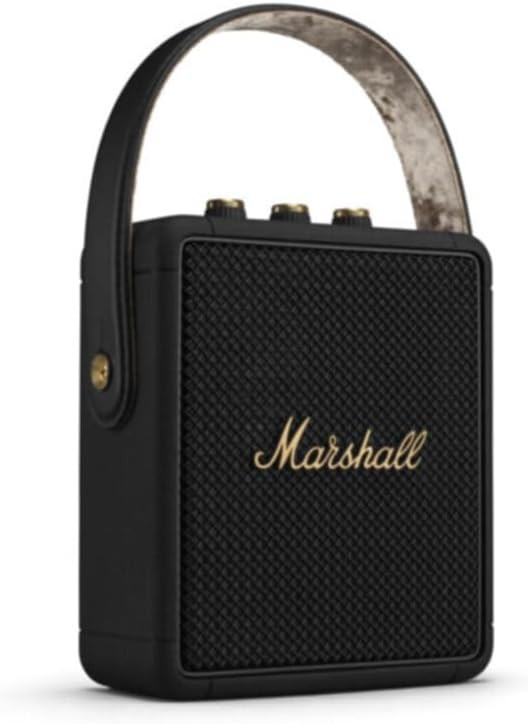 Marshall Stockwell II Portable Bluetooth Speaker, Black and Brass | Amazon (US)