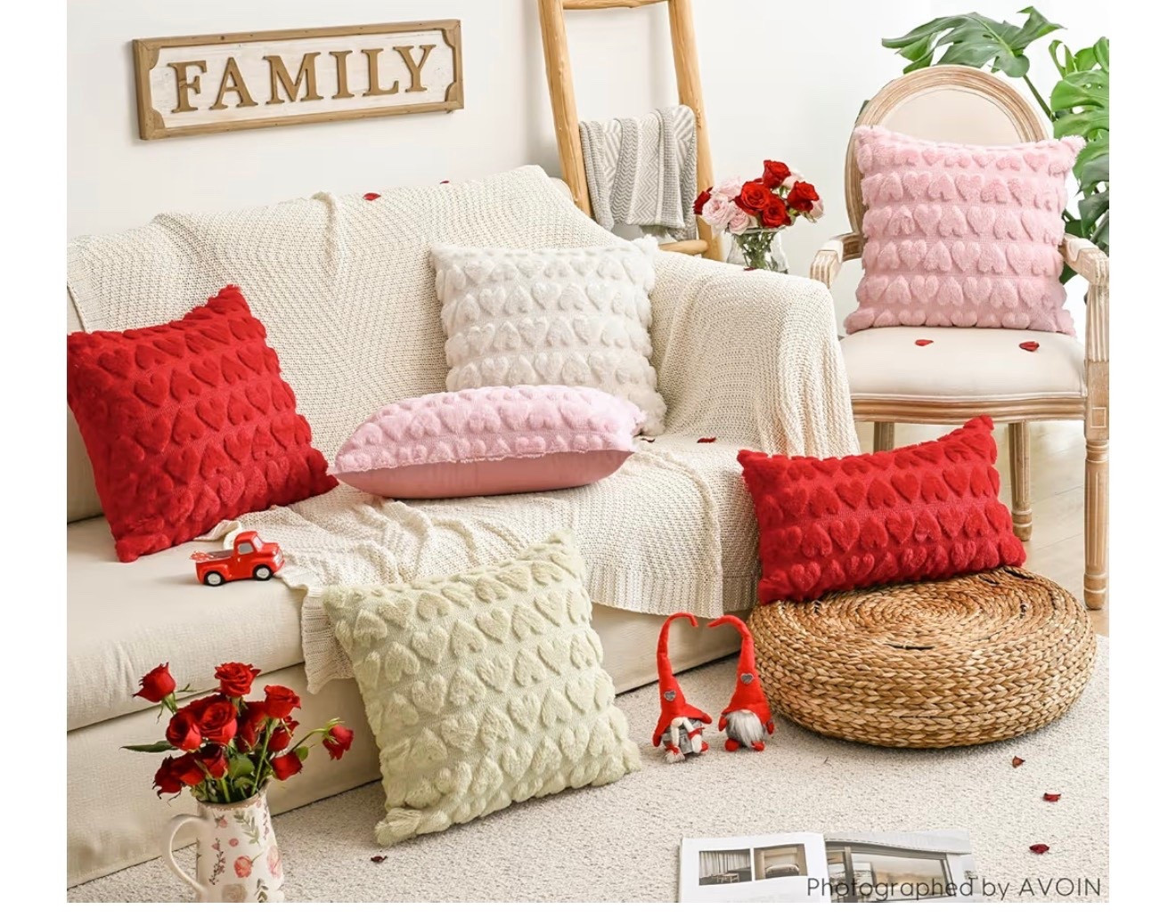 AVOIN colorlife Valentine's Day Love Heart Throw Pillow Cover Set of 2, 18 x 18 Inch Red Soft Plush Faux Fur Jacquard Anniversary Wedding Cushion Case Decoration for Sofa Couch

#LTKGiftGuide #LTKHome #LTKWedding