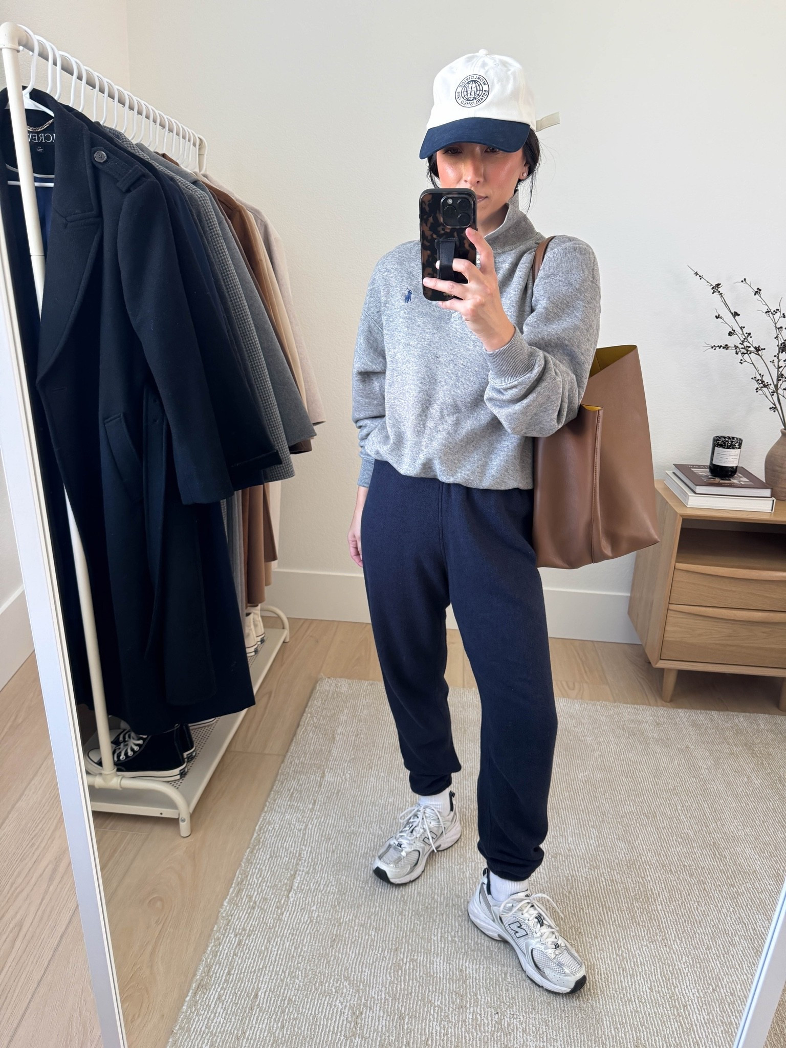 School drop off outfit ideas. Mom-life outfits. An elevated sweatshirt does wonders to an outfits. love this one from Polo. Huge fan of collars. Sweats are Jenni Kayne which are pricey, although this color is old. Pricey, but elevated. 

Polo sweatshirt small
Jenni Kayne sweats xs
New Balance 530's sneakers 4.5 mens
Mansur Gavriel tote
Gap hat

Petite style, spring style, mom outfits, athleisure

#LTKmomlife #LTKootd #LTKPetite