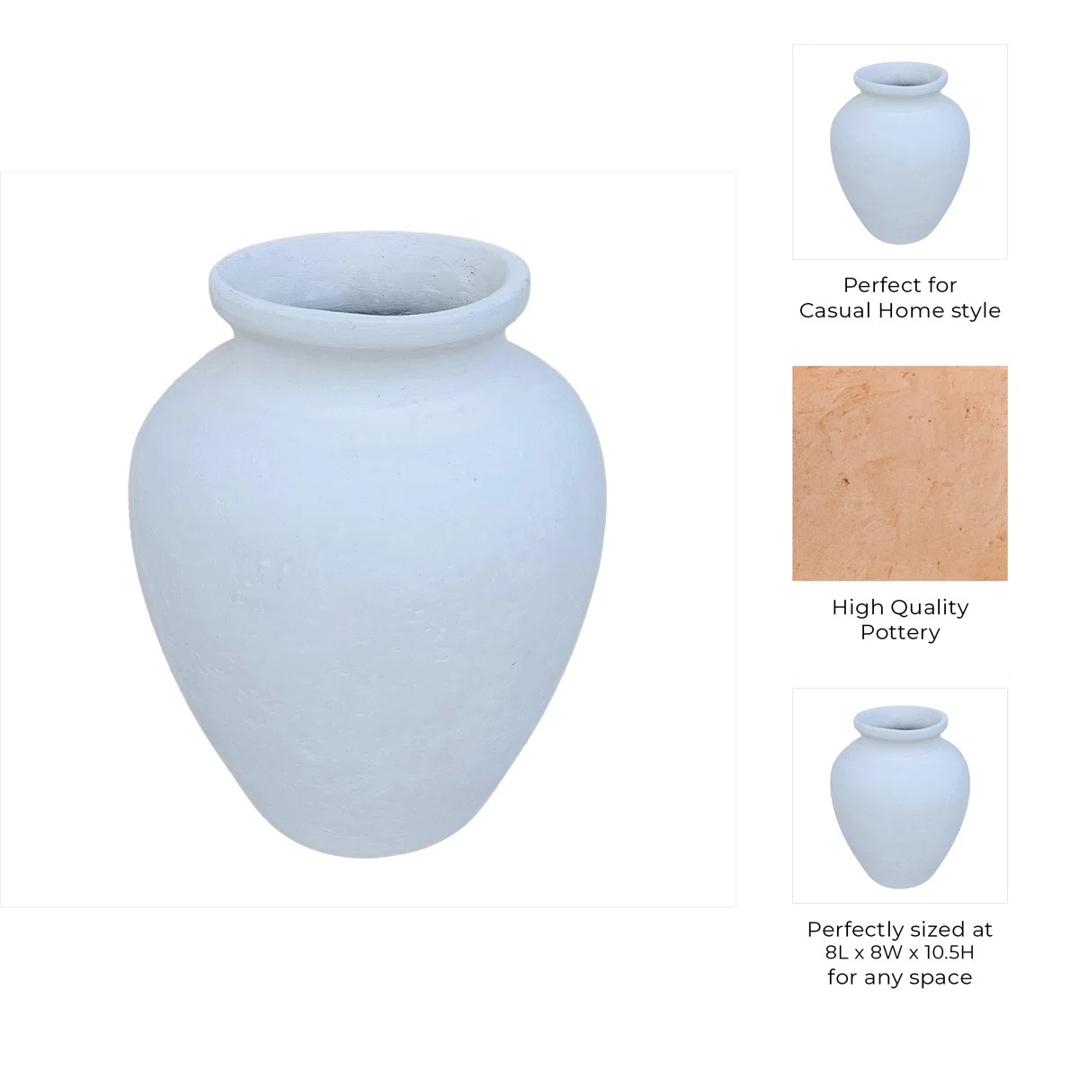 Handcrafted Pottery Terracotta Vase - Stylish Decorative Accent With Boho-Inspired Design - Elega... | Wayfair North America