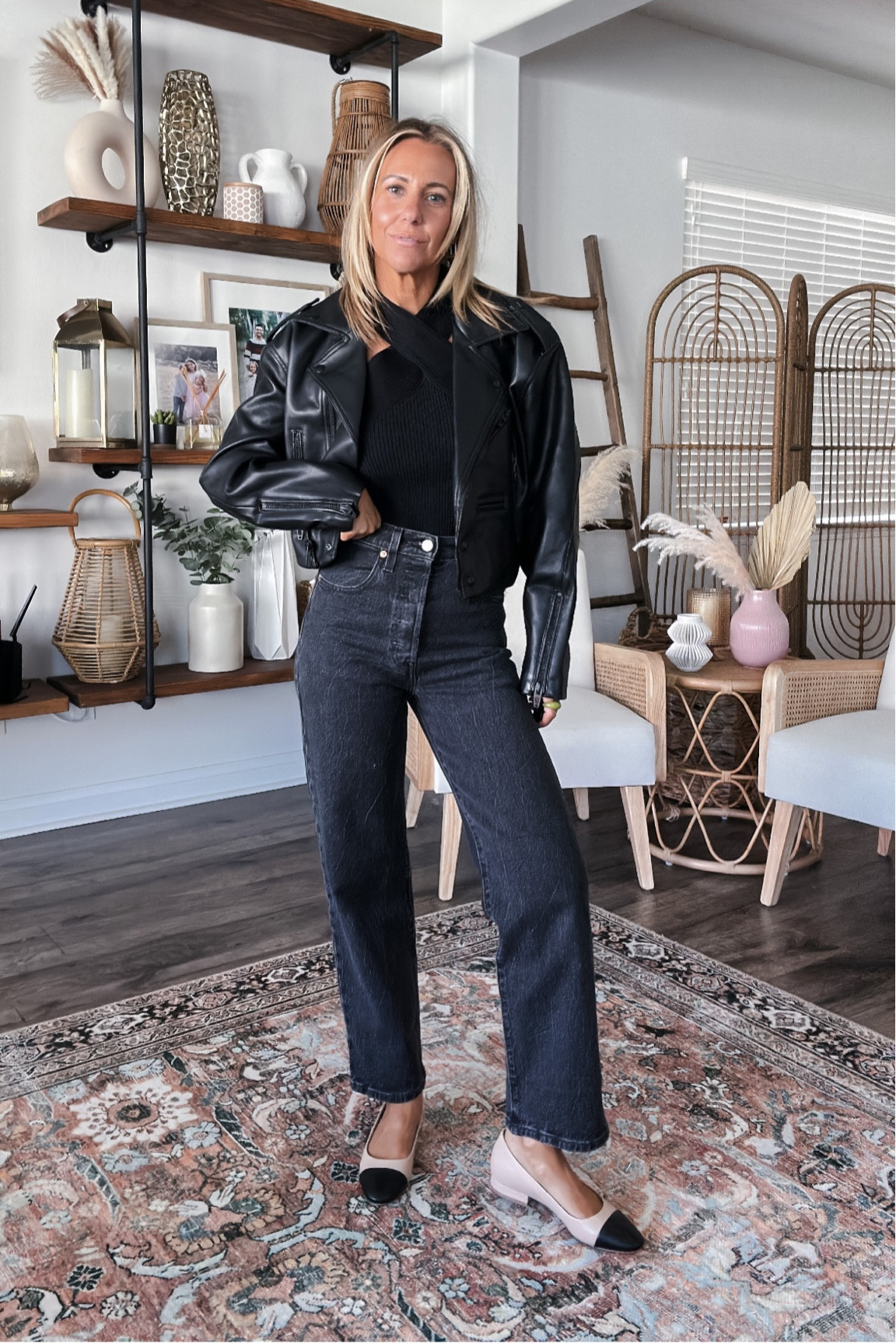 Nordstrom Anniversary sale outfit
Black moto jacket size xs
Tank size xs
Denim tts wearing 24
Ballet flats sized down one size
Fall fashion


#LTKxNSale #LTKsalealert #LTKFind