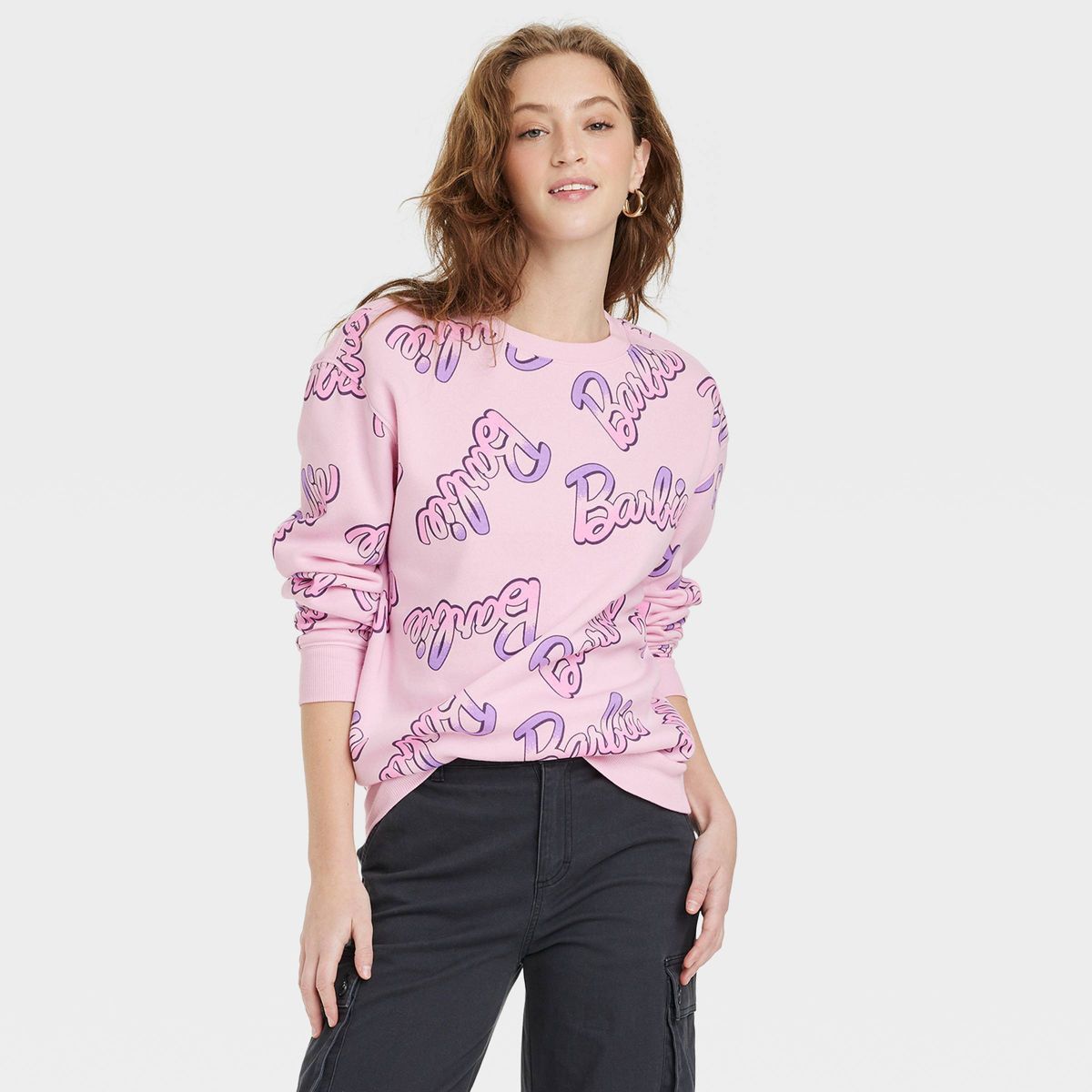 Women's Barbie Logo Print Graphic Sweatshirt - Pink | Target