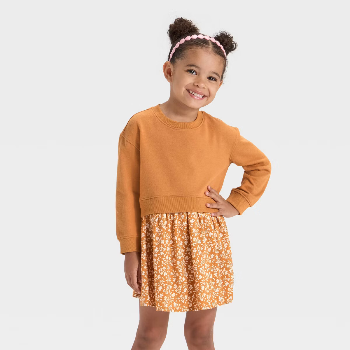 Toddler Girls' French Terry Woven Dress - Cat & Jack™ | Target