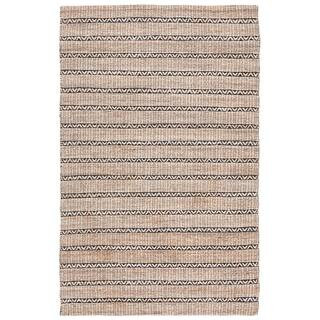 Natural Fiber Black/Beige 9 ft. x 12 ft. Striped Woven Area Rug | The Home Depot