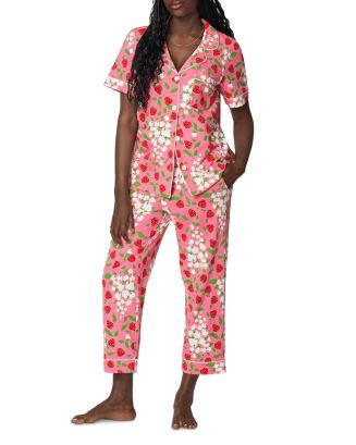 Short Sleeve Classic Cotton Stretch Jersey Cropped Pajama Set | Bloomingdale's (AU)