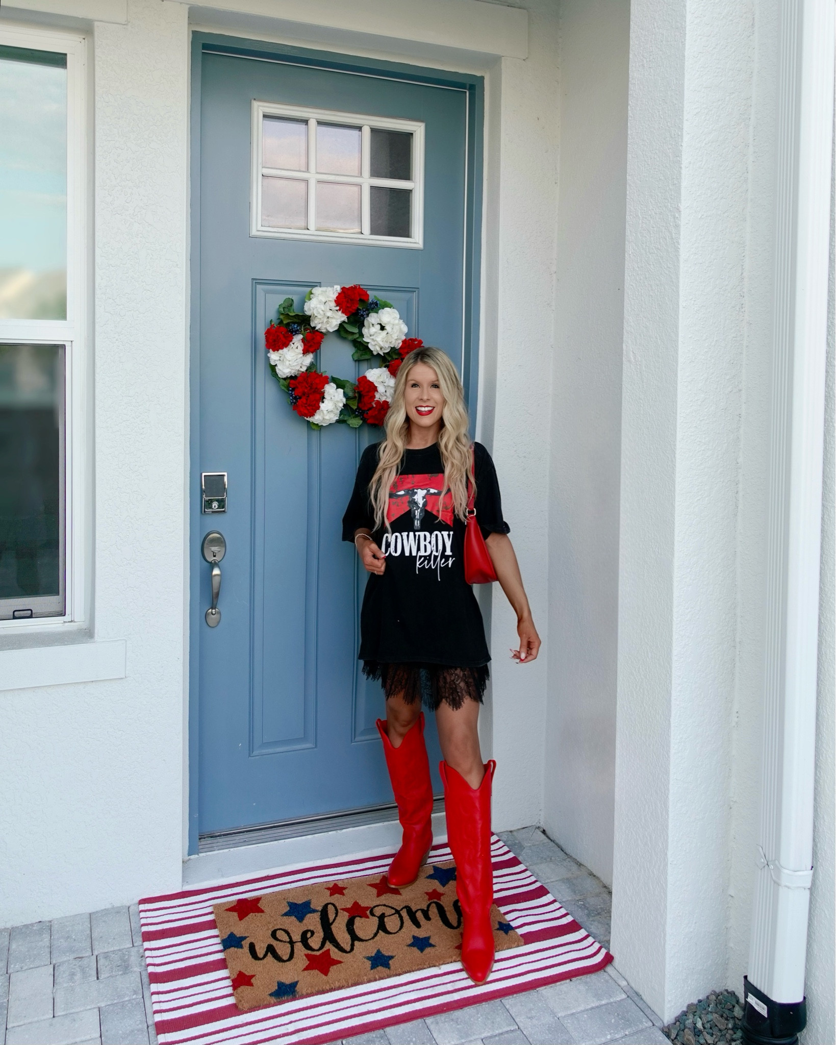 Country Concert Outfit 🤠 This western outfit is perfect for your next country concert, music festival, Nashville trip, or bachelorette party! 🎶

Country concert outfits, music festival outfit inspo, western fashion, concert outfits, western style, rodeo outfit, cowgirl outfit, cowboy boots, bachelorette party outfit, Nashville style, country girl, cowgirl hat, denim and rhinestones, Morgan wallen concert, Taylor swift concert, eras tour, festival fashion, Amazon haul, summer outfits, cowgirl boots outfit, cowgirl hat, cowgirl chic, western style, Amazon fashion, country music, western fashion, white skirt set, white mini dkort, white crop top, bachelorette outfit, fringe denim jacket, cropped denim jacket, cowgirl outfit, white cowgirl boots, black crop top, denim shorts, high rise denim shorts, high waisted denim shorts, black cowgirl boots, black cowgirl hat, black belt, black fringe purse, cowgirl graphic tshirt, graphic tee shirt styled, lace skirt, black skirt, red cowgirl boots, red purse, black red bag, chic cowgirl outfit, stagecoach outfit, country music fest outfit, tshirt dress, denim dress, white cowgirl hat, rhinestone cowgirl hat, rhinestone cowgirl boots, Thomas Rhett, Luke combs, Kelsea Ballerini, Carrie underwood, Shania Twain,  Kenny Chesney, Zac brown, Taylor swift concert outfit, 

#musicfestival #westernfashion #cowgirlboots #countryconcert #countrymusic #rodeo #bachelorette #nashville #nashvilleoutfit #outfitinspiration 
#countryconcertoutfit

#LTKSeasonal #LTKFindsUnder50 #LTKStyleTip