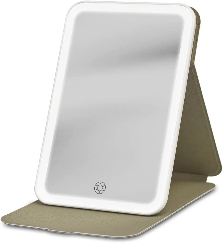 iHome Travel Shatterproof Mirror with Light and Adjustable Stand, Rechargeable Battery White - Wa... | Walmart (US)