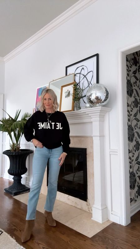 Boots on sale
Jeans- cropped kick flare- in my smaller size (and I am 5’2” for height reference)
Sweatshirts is a bit on the cropped side- I sized up to small

Target find, home decor, mantle decor

#LTKhome #LTKsalealert #LTKstyletip