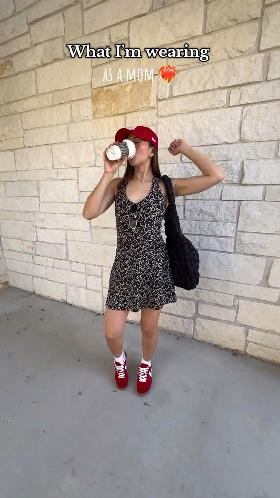 This leopard workout dress is perfect for running errands and keeping up with my little one! I love that it has built in shorts and can easily be dressed up or down. I’m 5’3” wearing a size Small ❤️‍🔥 #momoutfit 

#LTKStyleTip #LTKFindsUnder50 #LTKActive