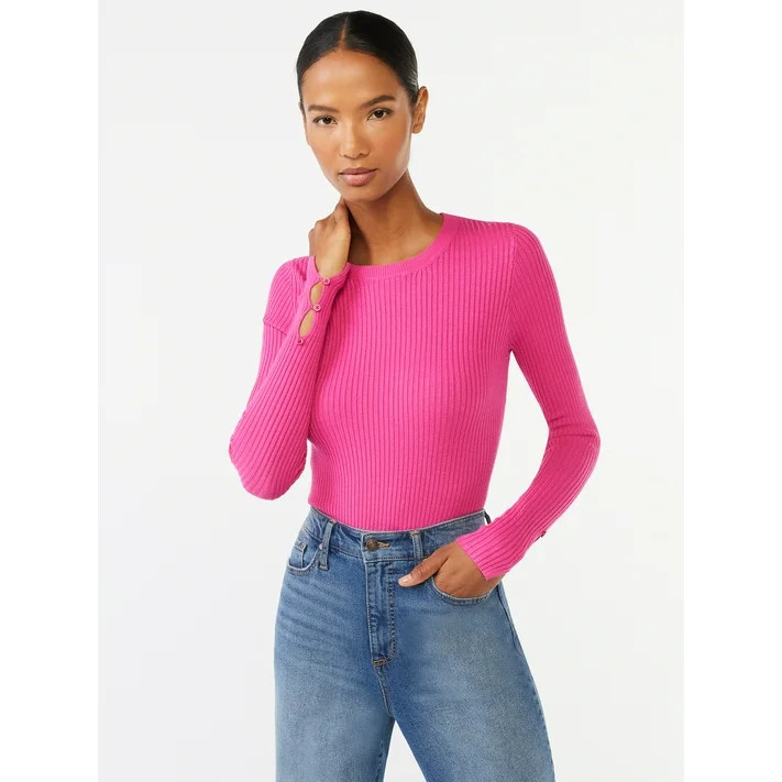 Scoop Women's Bodysuit Sweater with Long Sleeves | Walmart (US)