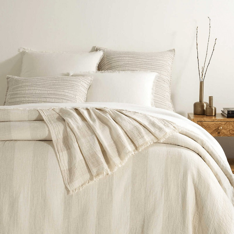 Langham Oatmeal Blanket | Annie Selke