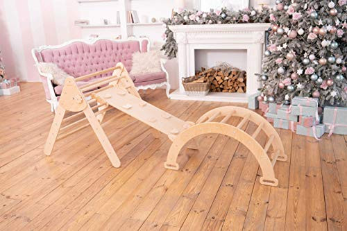 Montessori furniture Set of 3 items (CPSIA Certified Safe) Arch Ramp and Triangle Baby toys Climb... | Amazon (US)