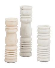 3pc Monument Solid Marble Candlestick Holder Set | TJ Maxx