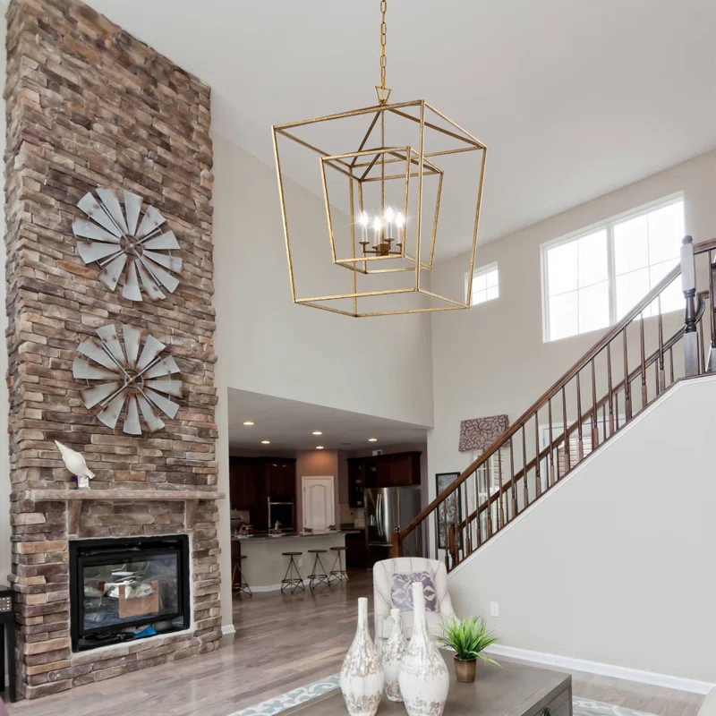 Decomust 4 - Light Dimmable Lantern Geometric Chandelier | Wayfair North America