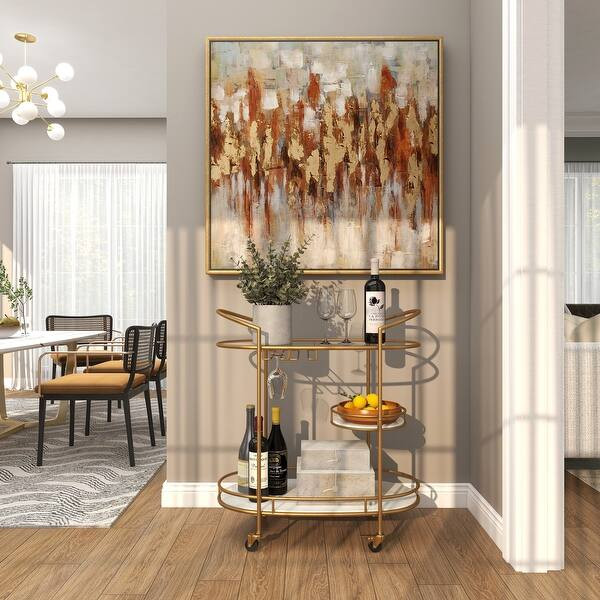 Contemporary Modern Iron 3 Tier Drink Bar Storage Cart - Gold, Silver, or Matte Black | Bed Bath & Beyond