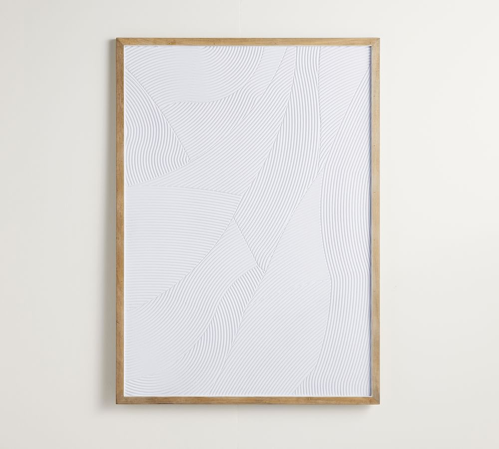 White Waves Plaster Textured Wall Art, White, 33"X46" | Pottery Barn (US)