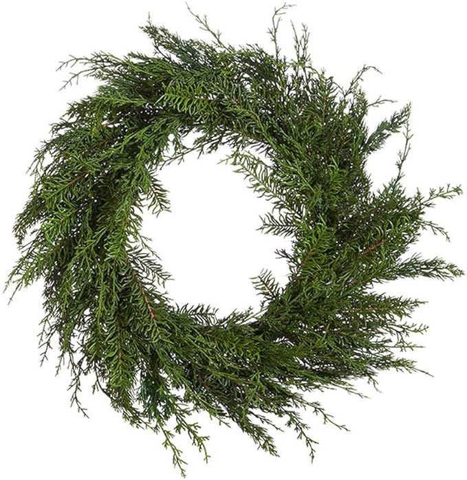 Raz Imports Winter Botanicals 28" Cedar Wreath | Amazon (US)