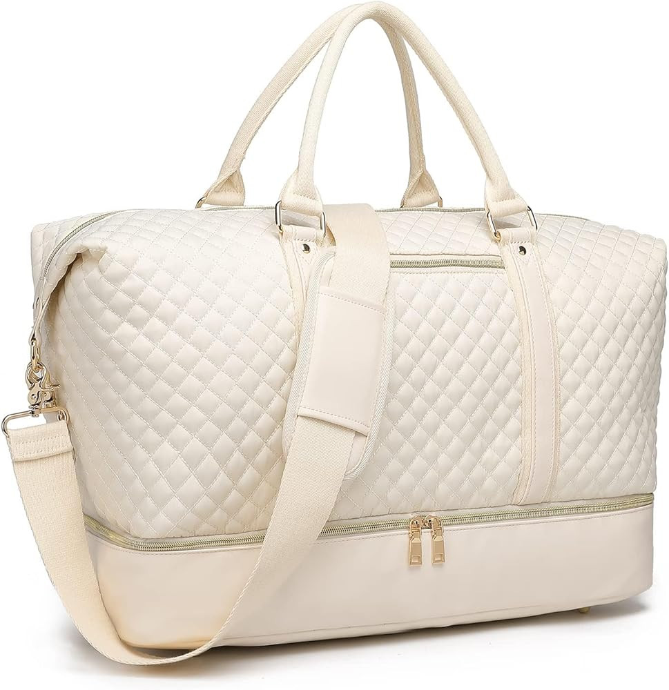 Travel Duffel Bags,Weekender Overnight Bag with Shoe Pouch Large Carry On Bag Travel Tote Duffel ... | Amazon (US)