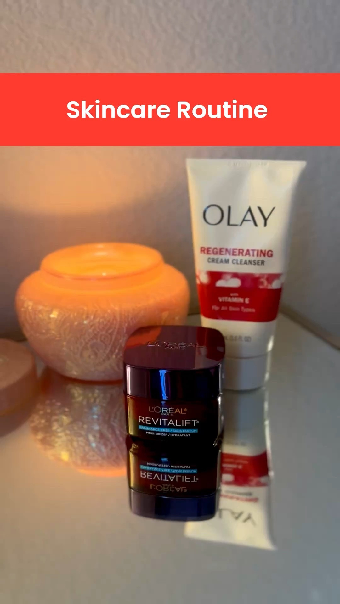My current skincare routine that is so simple and works! 
This creamy face wash exfoliates and leaves your skin soft and radiant. The moisturizer is unscented which I love 💞 . Oh and The price is even better!