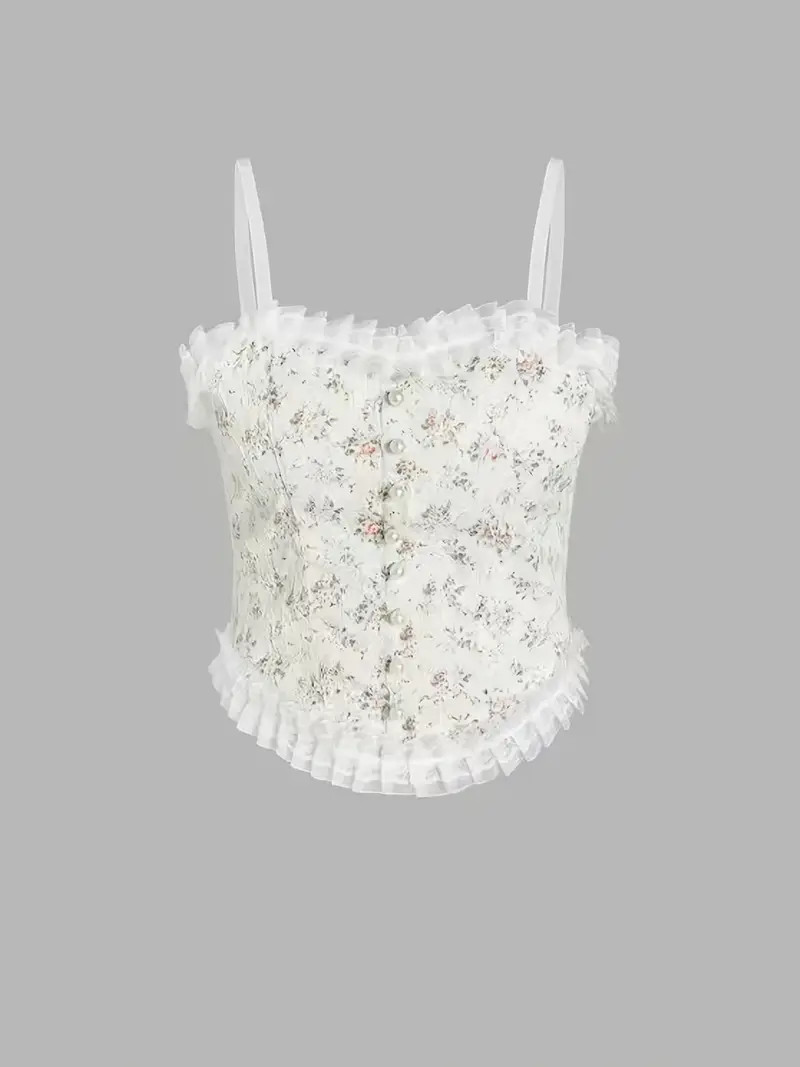 Coquette Spaghetti Strap Retro Sleeveless Camisole - Temu | Temu Affiliate Program