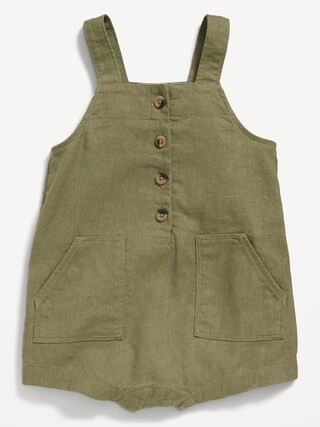 Unisex Linen-Blend Sleeveless Short One-Piece for Baby | Old Navy (US)