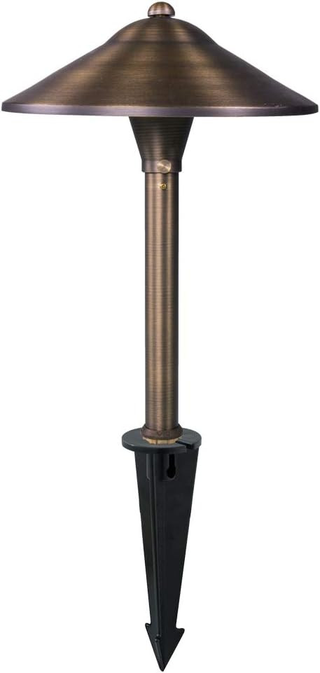 VOLT Max Spread 12V Solid Brass Mini Path Light (15" Tall, 9" Shade) for Low Voltage Landscape Li... | Amazon (US)