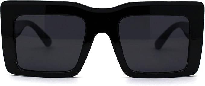 Womens Mod Thick Plastic Rectangle Sunglasses | Amazon (US)