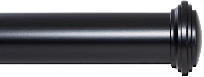 Ivilon Window Curtain Rod Decorative End Cap Design, 1 Inch Rod, 72 to 144 Inch. Black | Amazon (US)