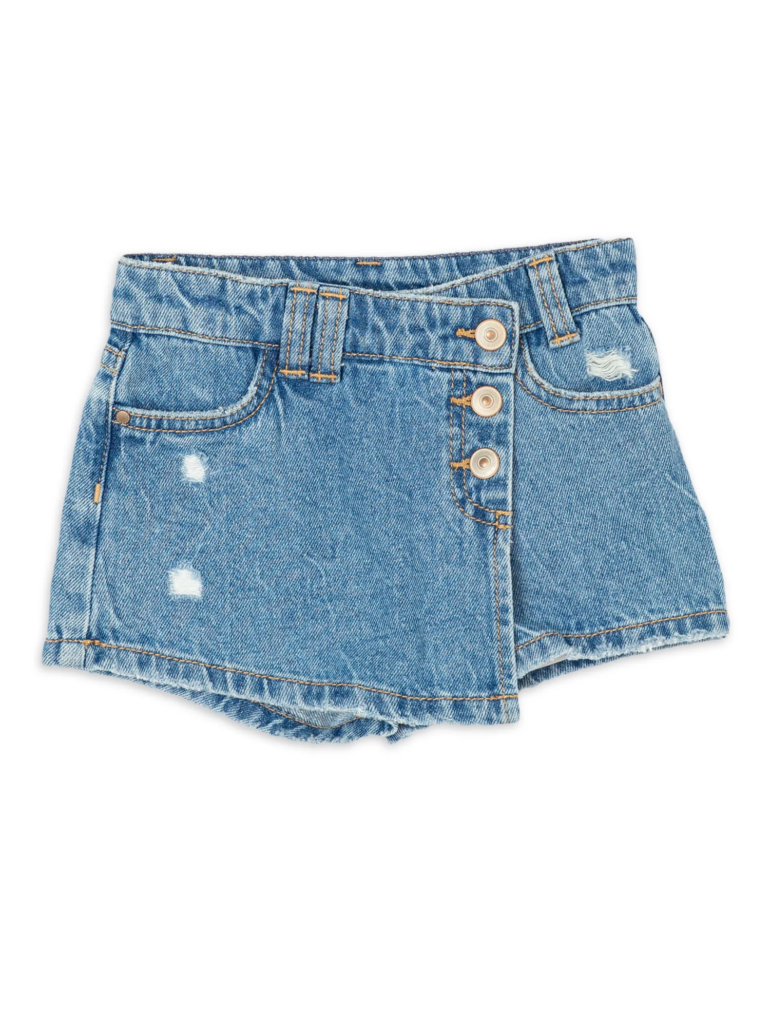Wonder Nation Toddler Girls Denim Skort, Sizes 2 Toddler-18 Months | Walmart (US)