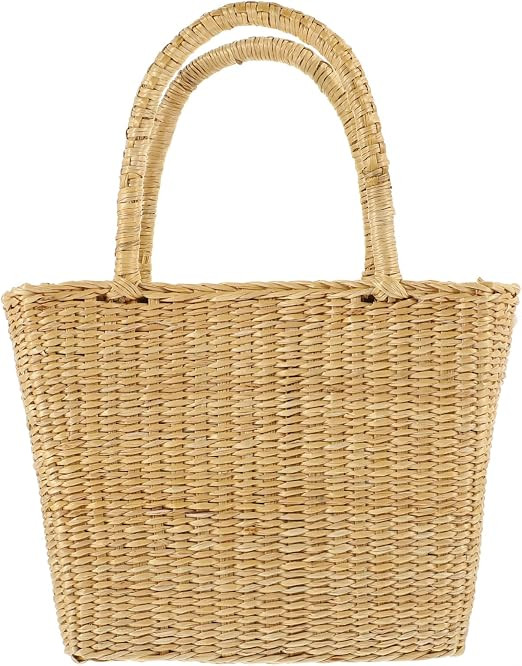 Handwoven Straw Tote Bag for Beach Travel Capacity Durable Summer Handbag for Women with Stylish ... | Amazon (US)