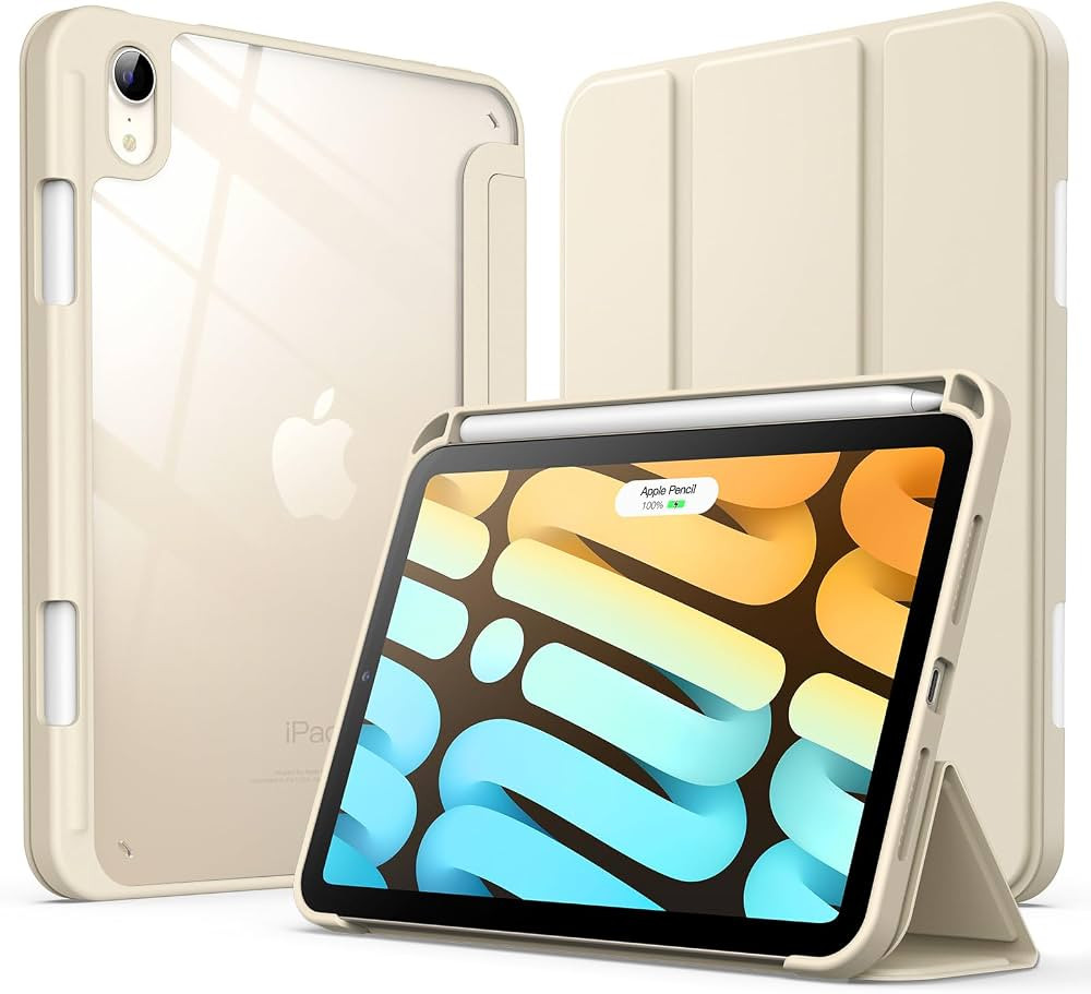 JETech Case for iPad Mini 6 (8.3-Inch 2021 Model) with Pencil Holder, Clear Transparent Back Shel... | Amazon (US)