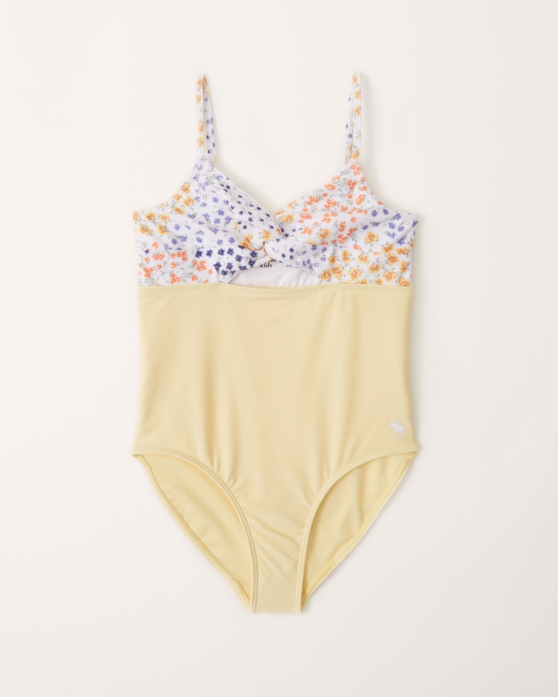twist-front cutout one-piece swimsuit | Abercrombie & Fitch (US)