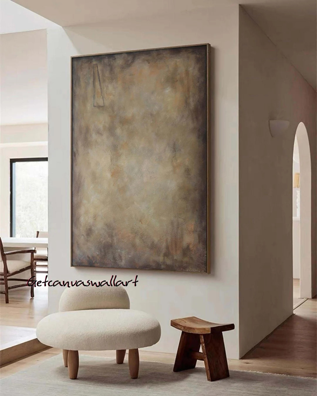 Wabi Sabi Wall Art Large Brown Abstract Wall Art Brown Beige - Etsy | Etsy (US)