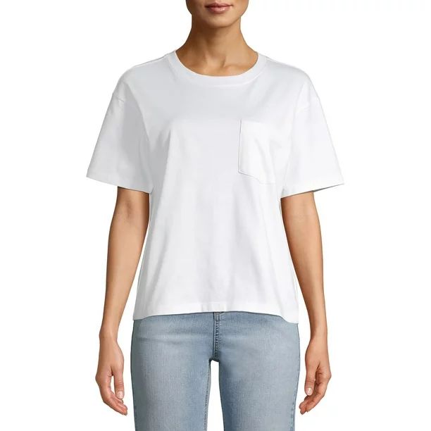 Time and Tru Women's Pima Cotton Boyfriend T-shirt | Walmart (US)