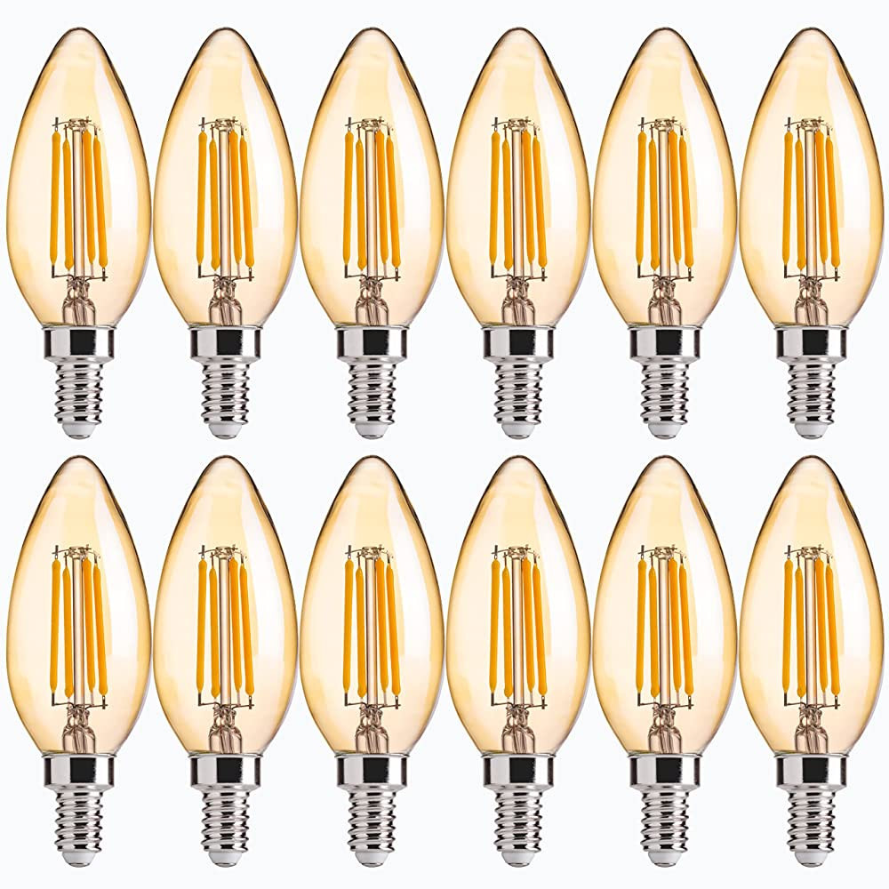 FLSNT LED Candelabra Light Bulbs 40W Equivalent, B11 E12 Small Base Chandelier Bulbs, 2200K Warm ... | Amazon (US)