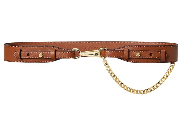 Chain-Trim Leather Dog-Clip Belt | Zappos